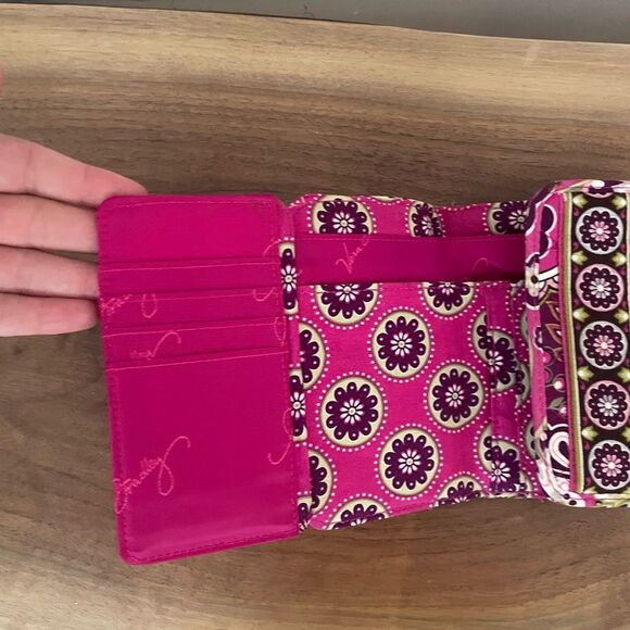 Vera Bradley Wallet Very Berry Paisley Floral Tri fold - Picture 4 of 5